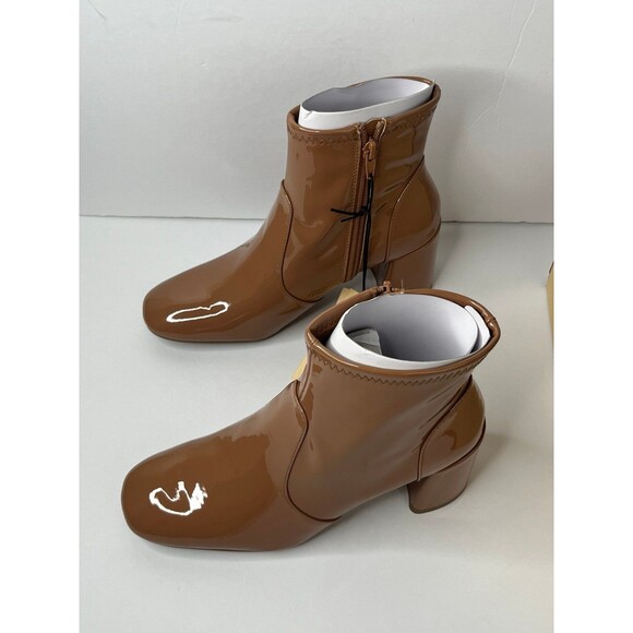 NIB Women's Madden NYC Side Zip Heeled Bootie Shoes-Caramel Size 8 #332 - Picture 4 of 12